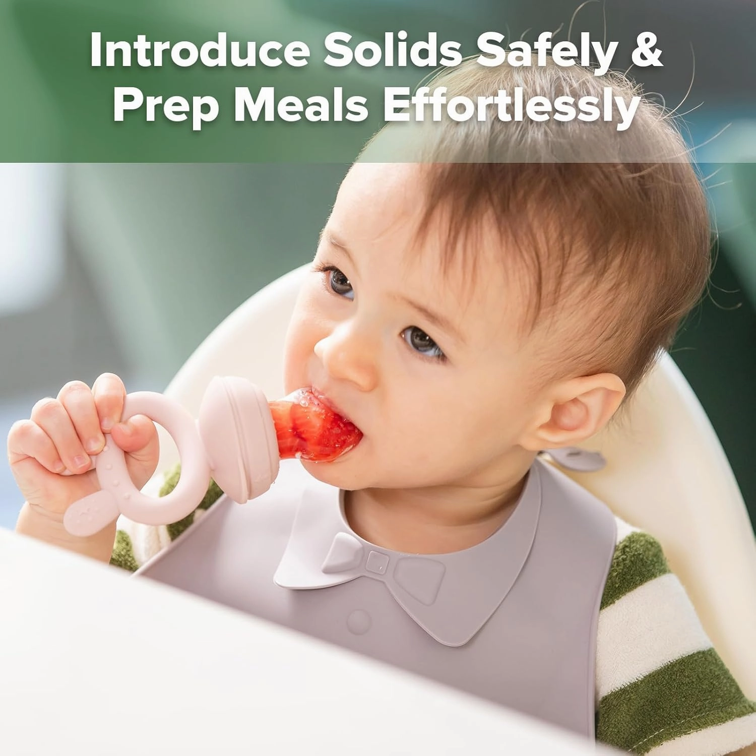 Haakaa Baby Fruit Food Feeder & Mini Freezer Nibble Tray Combo, Breastmilk Popsicle Molds for Baby Cooling Relief, BPA Free Silicone Feeder for Safe Infant Self Feeding, 4 Month  (Blush)