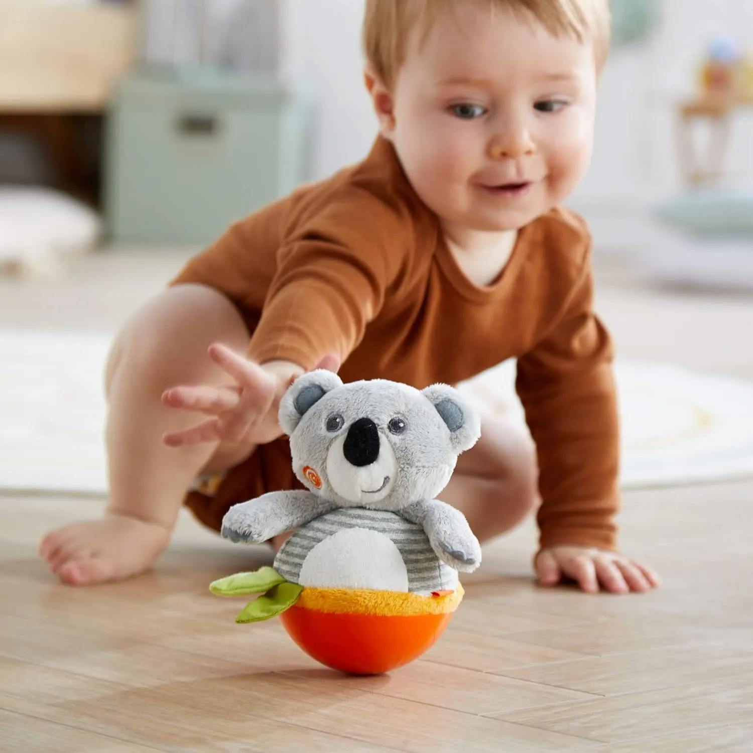 HABA Roly Poly Koala Wobbly Animal Chiming Baby Sensory Toys for Tummytime, Ideal Baby Toy for 6 Months 