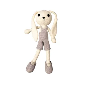 Handmade Cotton Crochet Bunny Toy (11 inches) with Gift Card, Plush Baby Toy, Newborn Gift, Amigurumi Knitted Birthday Gift for Babies & Todlers, Eco-Friendly & Safe Stuffed Animals