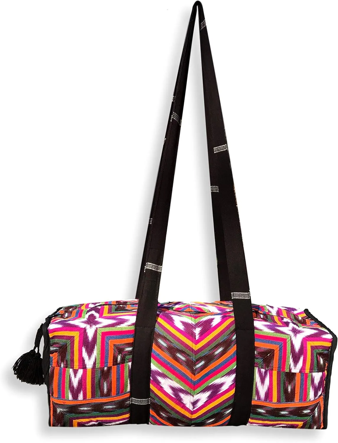 Handmade Guatemalan Tipico - Maya Geometry - Carry-on Duffel Bag (Medium, Bright Stripes)