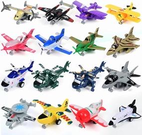 HAPTIME Pull-Back Airplane Toy, Planes Toys for Toddlers 2-5, Great Party Favors for Kids, Includes Helicopter, Aircraft, Fighter Jets etc.