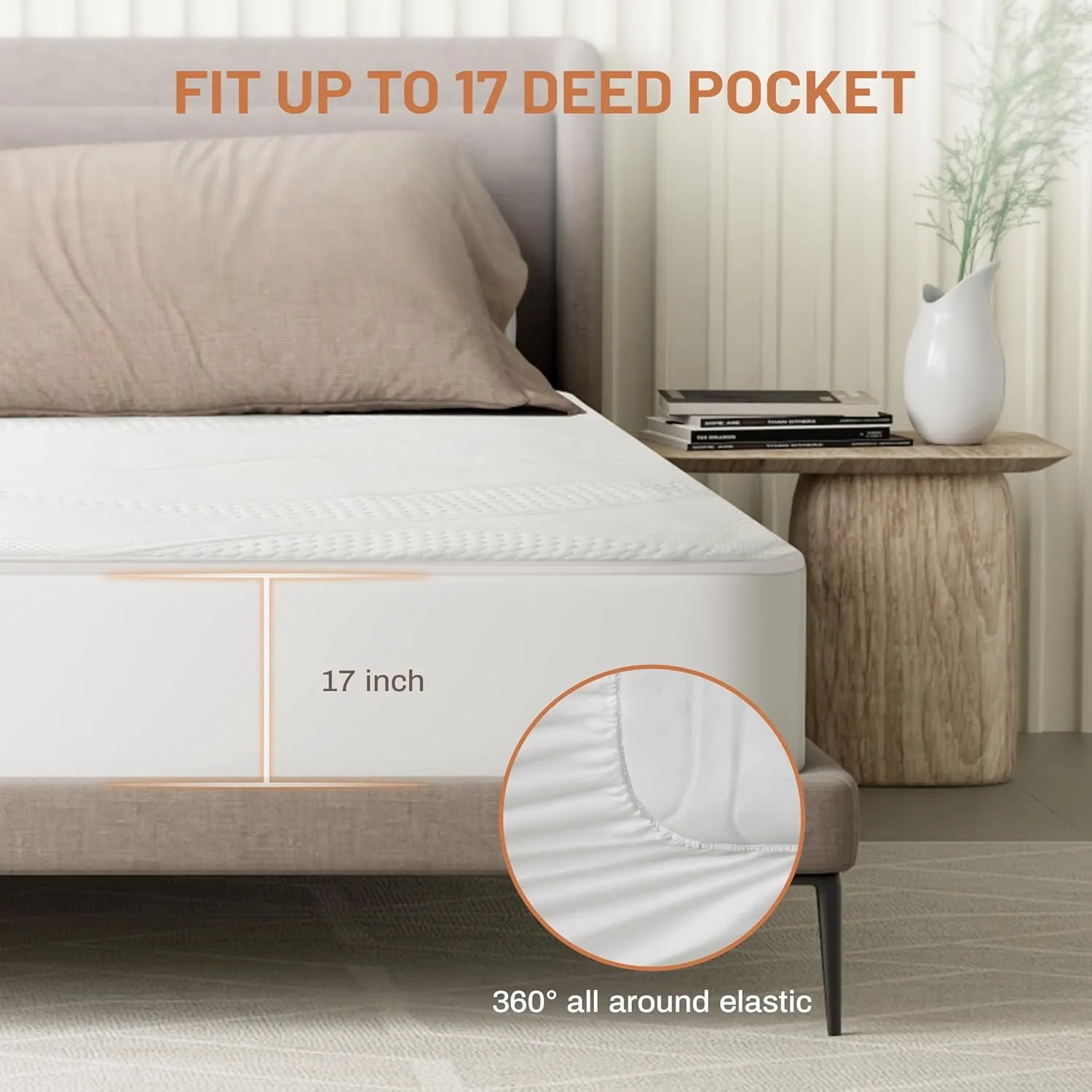 Heated Mattress Pad Queen Size-Dual Controllers Electric Mattress Pad with Deep Pocket,6 Heat Settings & 1-10 Auto Shut Off Electric Bed Warmer,ETL Certified,Machine Washable,(White)