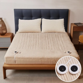 Heated Mattress Pad King Size Dual Control- Electric Mattress Pad 78x80 15 inches 6 Heat Settings Adjustable 1-10 Hour Auto-Off ETL Certified Fast Heat Overheat Protection Machine Washable