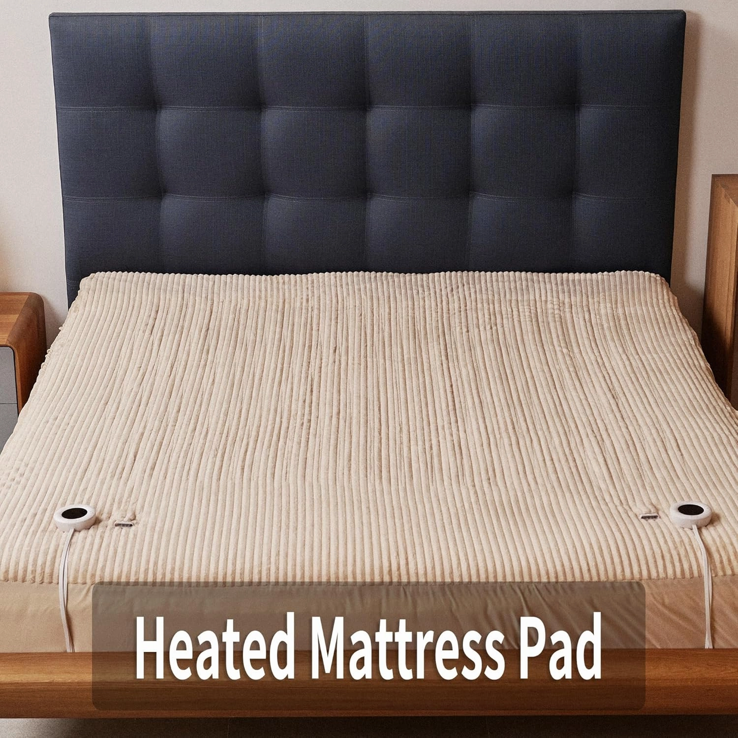 Heated Mattress Pad King Size Dual Control- Electric Mattress Pad 78x80 15 inches 6 Heat Settings Adjustable 1-10 Hour Auto-Off ETL Certified Fast Heat Overheat Protection Machine Washable