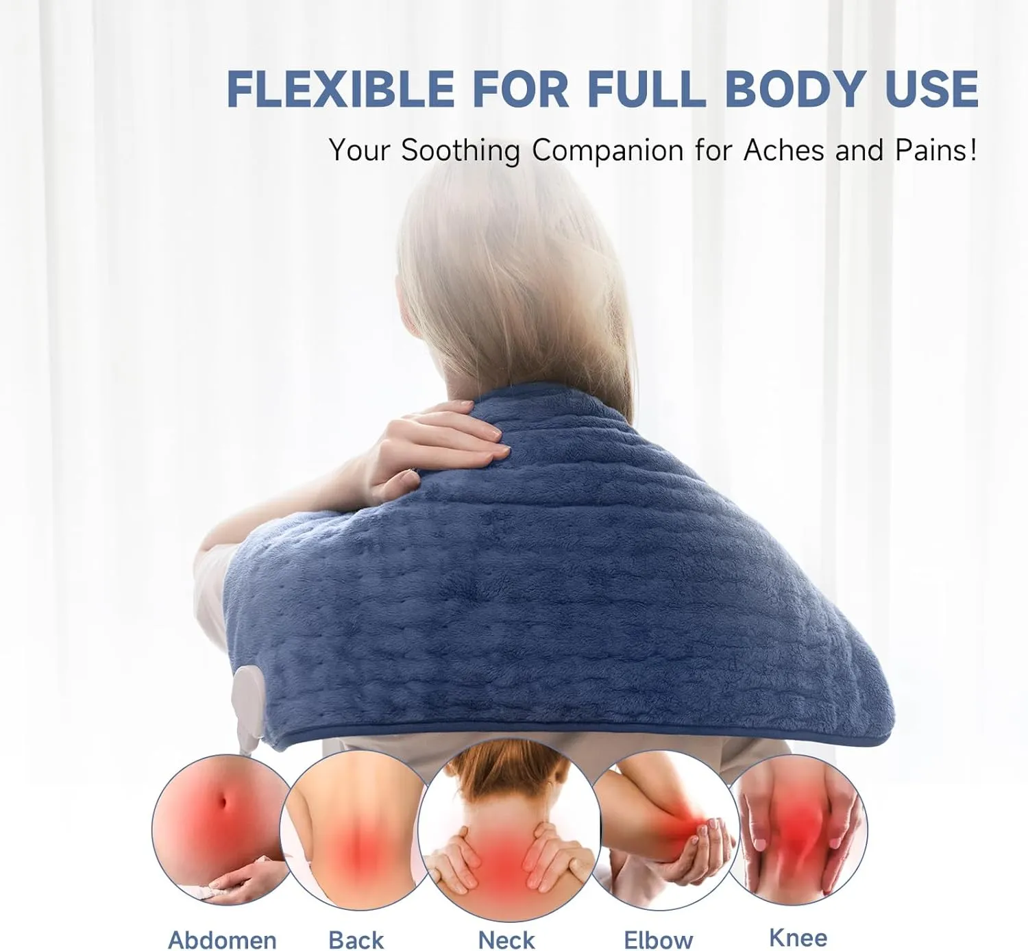 Heating Pad for Back Pain Cramps Relief, ZUODUN Electric Heating Pads for Neck/Shoulder/Leg with Auto Shut Off Large, 6 Heat Settings & Moist Heat Options, Christmas Gifts for Women, Men, Mom, Dad