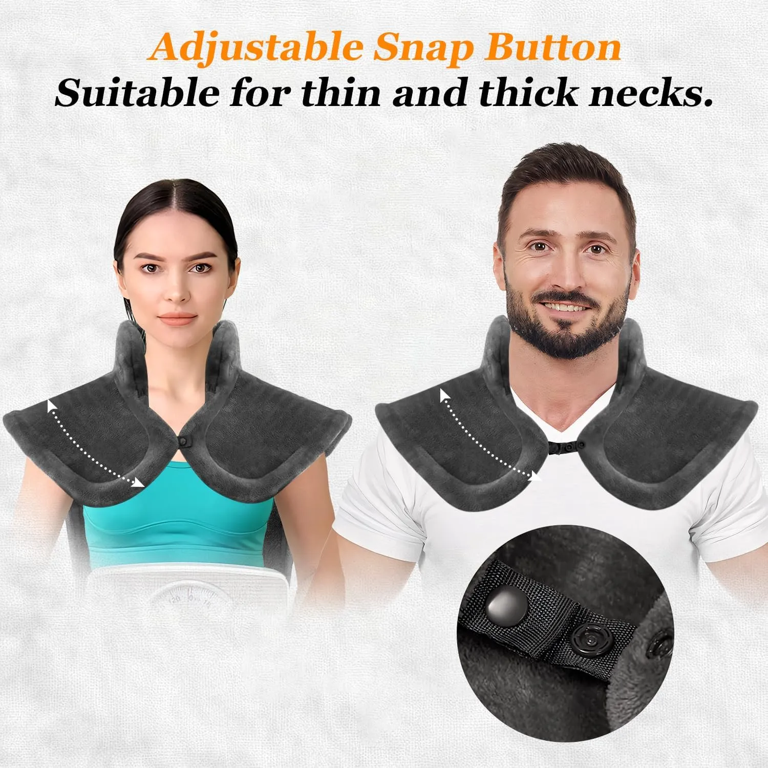 Heating Pad for Neck Shoulder and Back, Mothers Day Gifts for Mom, Deeper Pain Relief and Fast Heating Weighted Heat Wrap, FSA HSA Eligible, Birthday Gifts for Mom Men Dad Wife, ETL Certified, Gray