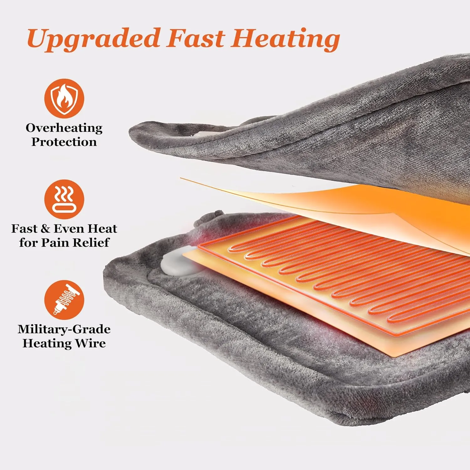 Heating Pad for Neck Shoulder and Back, Mothers Day Gifts for Mom, Deeper Pain Relief and Fast Heating Weighted Heat Wrap, FSA HSA Eligible, Birthday Gifts for Mom Men Dad Wife, ETL Certified, Gray