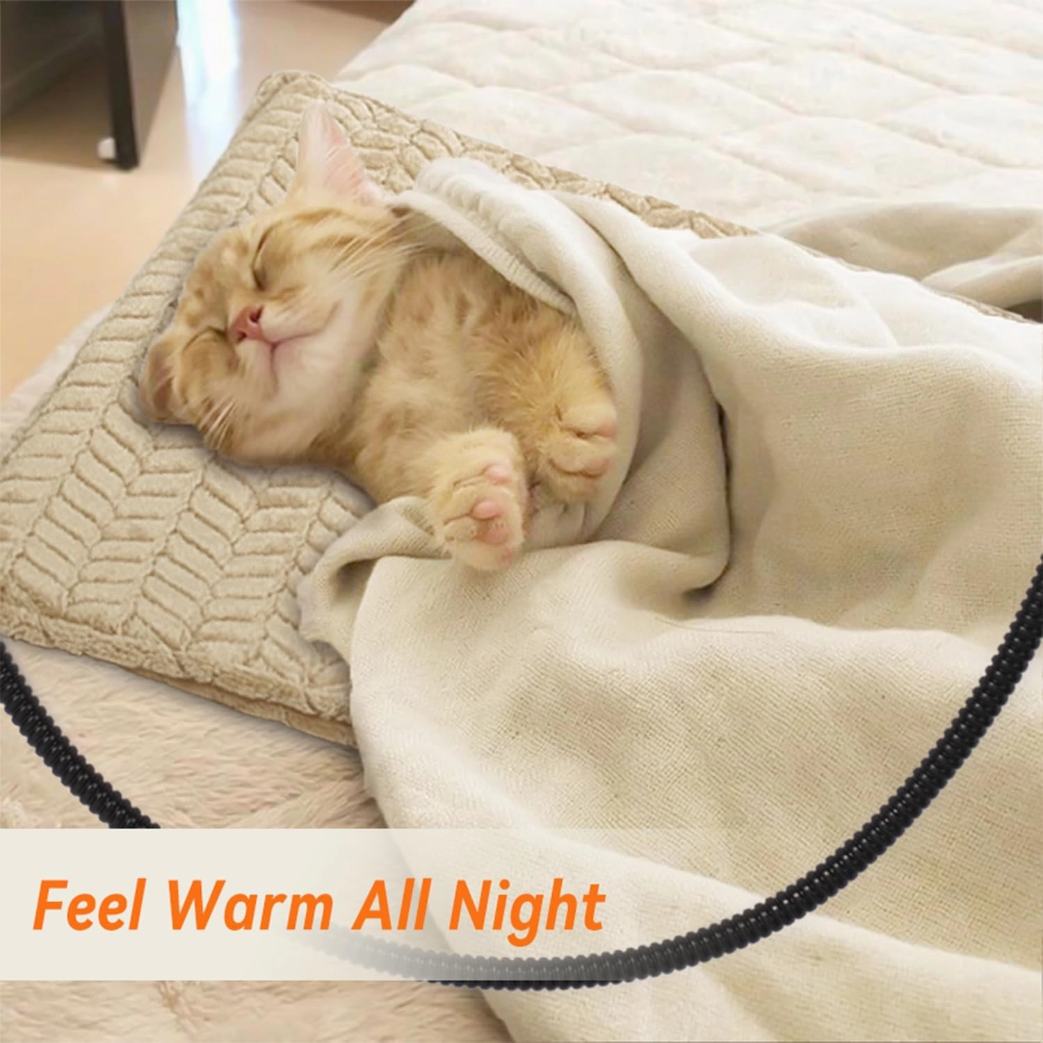 Heeyoo Pet Heating Pad, Adjustable Temperature Dog Cat Heating Pad with Timer, Waterproof Heated Dog Bed with Chew Resistant Cord, Auto Power-Off Indoor Pet Heated Mat for Dogs and Cats