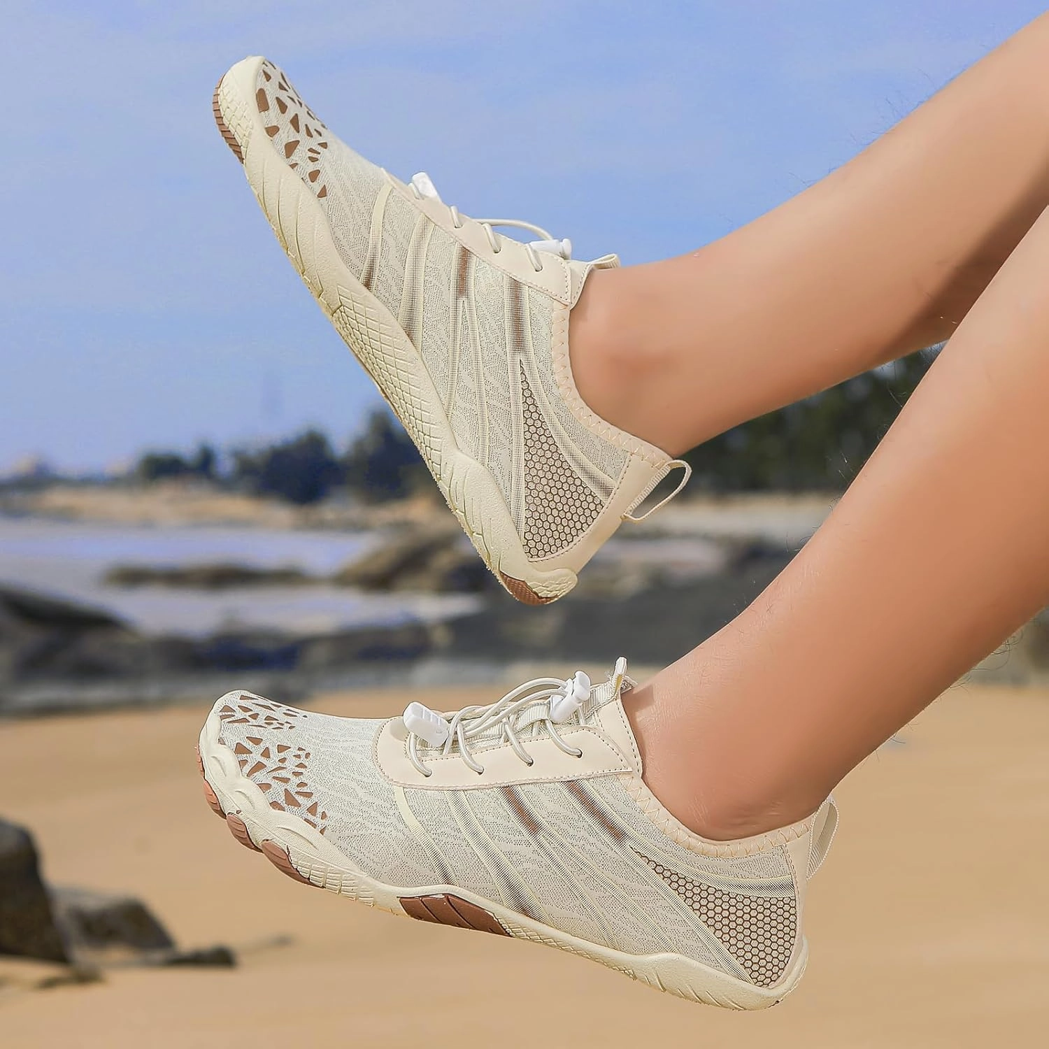 Hike Barefoot Water Shoes for Women Men, Barefoot Shoes with Wide Toe Box, Non-Slip & Quick Dry Breathable Aqua Socks for Beach Pool Aqua Swim Surf Hiking Walking Shoes