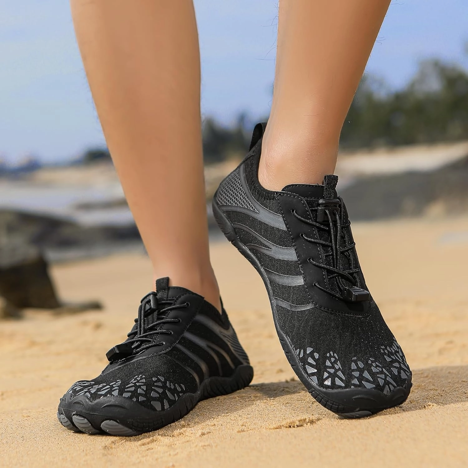 Hike Barefoot Water Shoes for Women Men, Barefoot Shoes with Wide Toe Box, Non-Slip & Quick Dry Breathable Aqua Socks for Beach Pool Aqua Swim Surf Hiking Walking Shoes