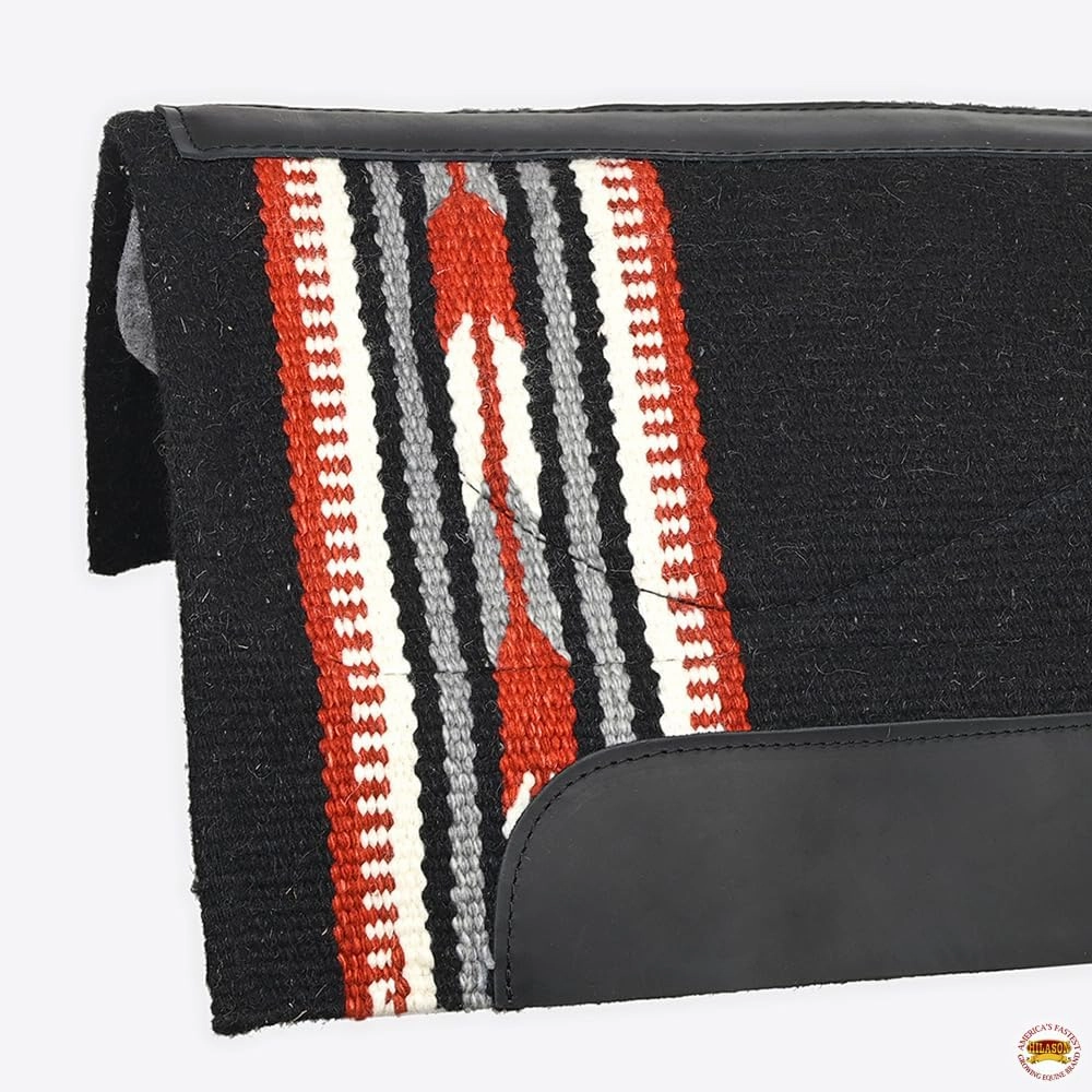 HILASON Western Horse Saddle Blanket Wool Pad 34"x36" | Western Saddle Pad | Wool Saddle Blanket | Horse Saddle Pad