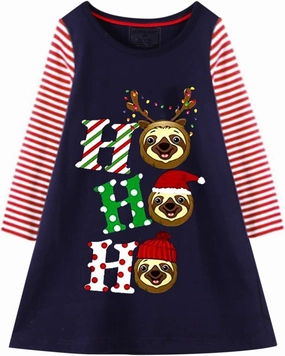 HILEELANG Toddler Girl Christmas Dress Long Sleeve Fall Winter Cotton Casual BasicTunic Shirt Dresses