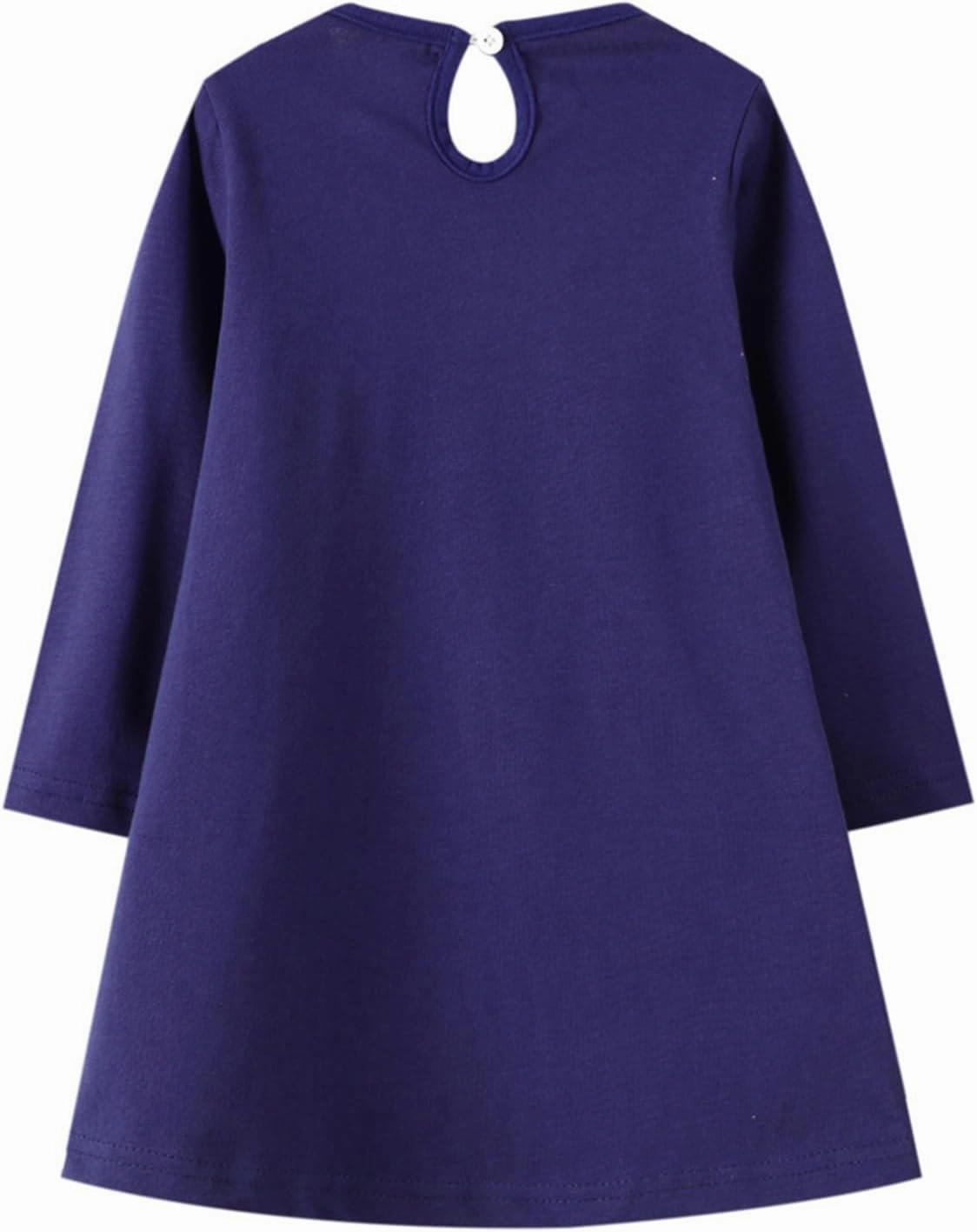 HILEELANG Toddler Girl Christmas Dress Long Sleeve Fall Winter Cotton Casual BasicTunic Shirt Dresses