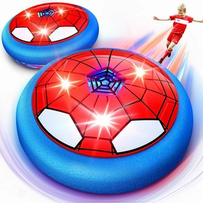 HopeRock Soccer Toys 2 Pack Hover Soccer Ball Toys Indoor Soccer Set with LED Lights, Soft Foam Bumpers, Air Floating Soccer Gifts for Kids Boys Girls Ages 3-12
