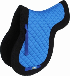 Horse Saddle Pad English Contoured Quilted Fleece Shock Absorbing Blue 72142RB