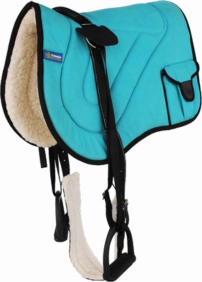Horse Saddle PAD Trail Fleece Padded Adjustable Bareback Pad Pocket Stirrups 39193