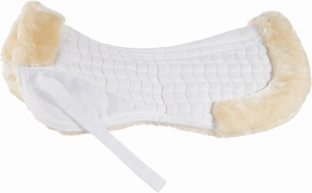 HORZE White Shock Absorbing Correction Quilted English Hunt Seat Half Saddle Pad