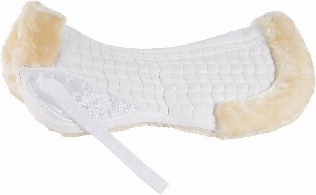HORZE White Shock Absorbing Correction Quilted English Hunt Seat Half Saddle Pad