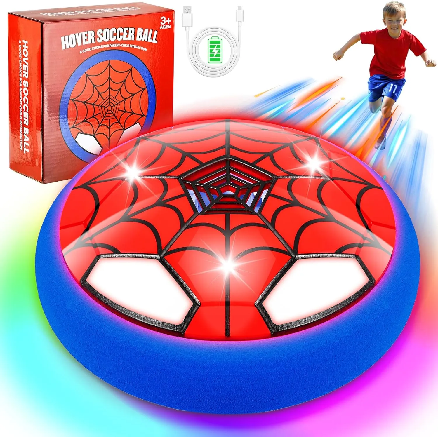 Hover Soccer Ball Toys, Boys Toys 6-8 Years Old,Indoor Football Toy Games with USB Rechargeable and LED Light-Up,Fun Birthday Gitfs for Kids Boys Girls Age 4-5-6-7-8-9-10-11-12-13 Year Old