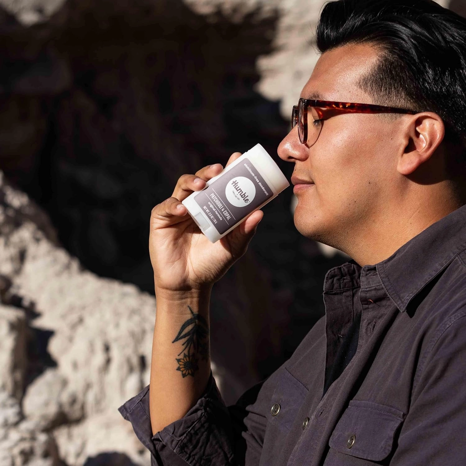 HUMBLE BRANDS Original Formula Aluminum-free Deodorant. Long Lasting Odor Control with Baking Soda and Essential Oils, Full and Travel Size, Patchouli and Copal
