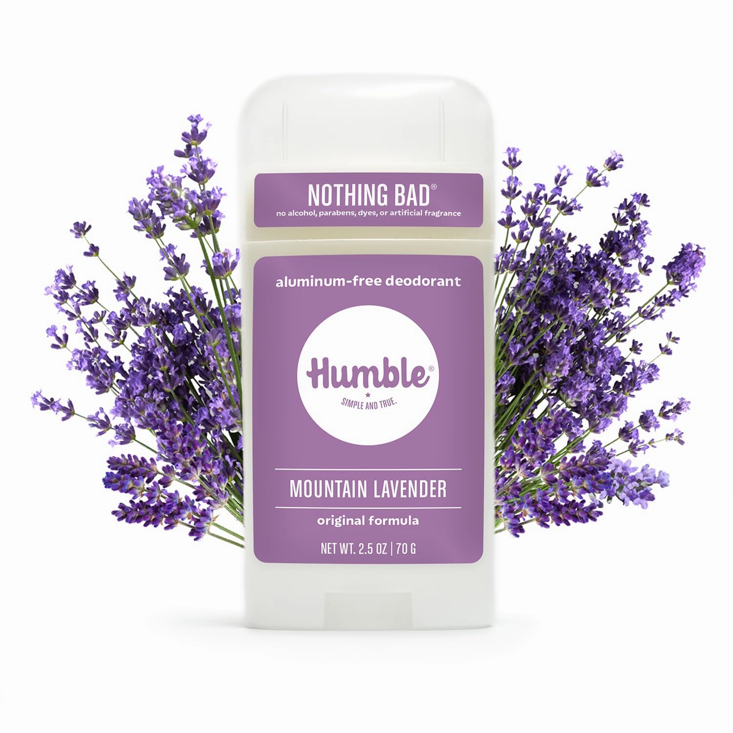 HUMBLE BRANDS Original Formula Aluminum-free Deodorant. Long Lasting Odor Control with Baking Soda and Essential Oils, Mountain Lavender, Pack of 3