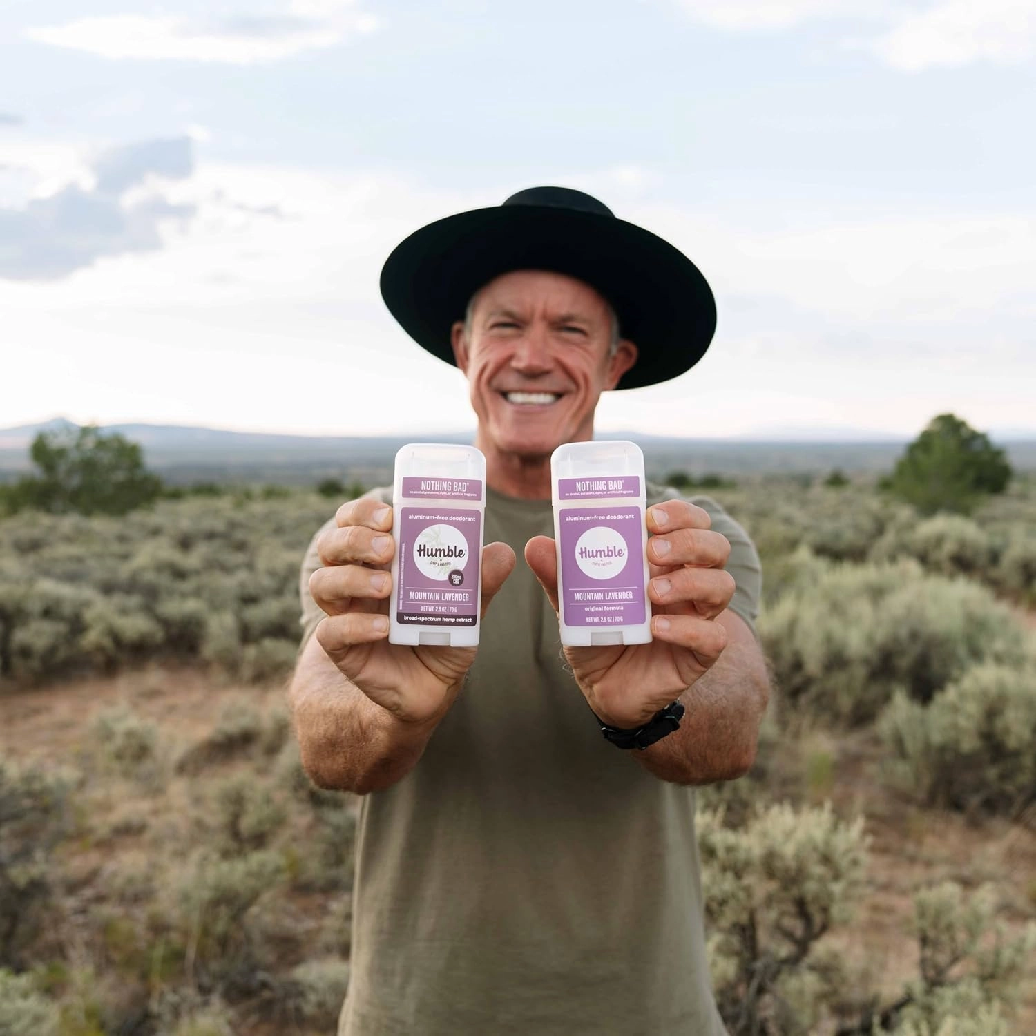 HUMBLE BRANDS Original Formula Aluminum-free Deodorant. Long Lasting Odor Control with Baking Soda and Essential Oils, Mountain Lavender, Pack of 3