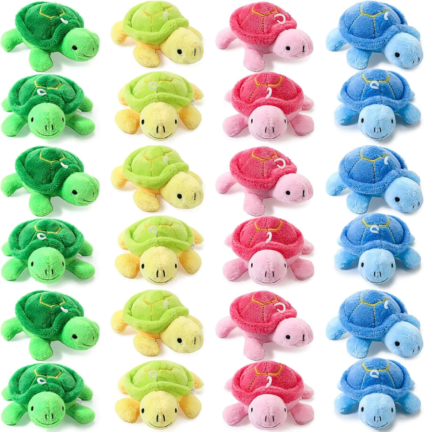 HyDren 24 Pcs Small Turtle Stuffed Toy Soft Sea Turtle Animal Plush Toys Adorable Stuffed Animal Plush Party Decoration for Birthday Beach Ocean Party(Simple Style)