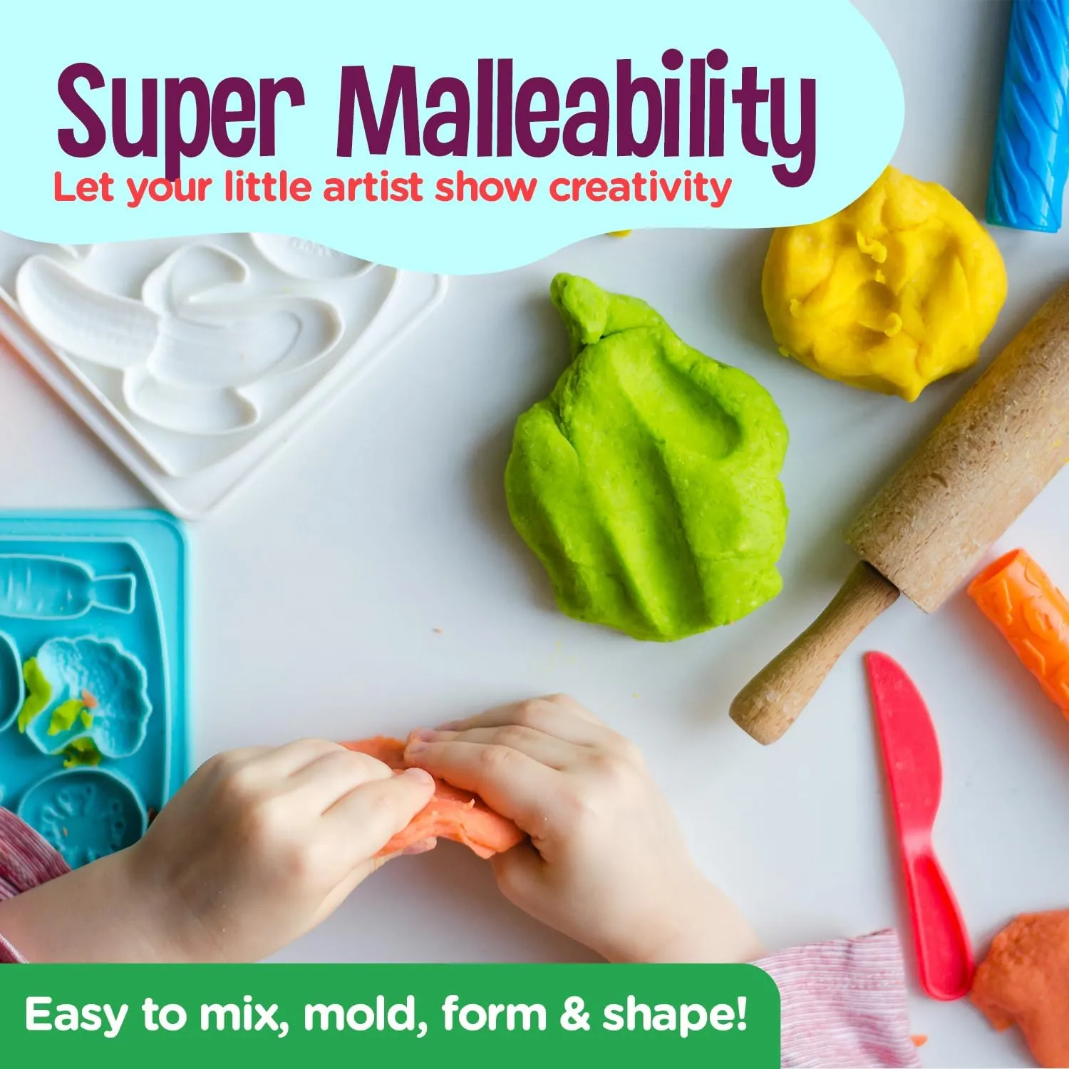 Hygloss Play Modeling Dough - White Dough Unscented - Safe & Non-Toxic for Kids Arts & Crafts - Party Favors - Classroom Supplies - 3lb