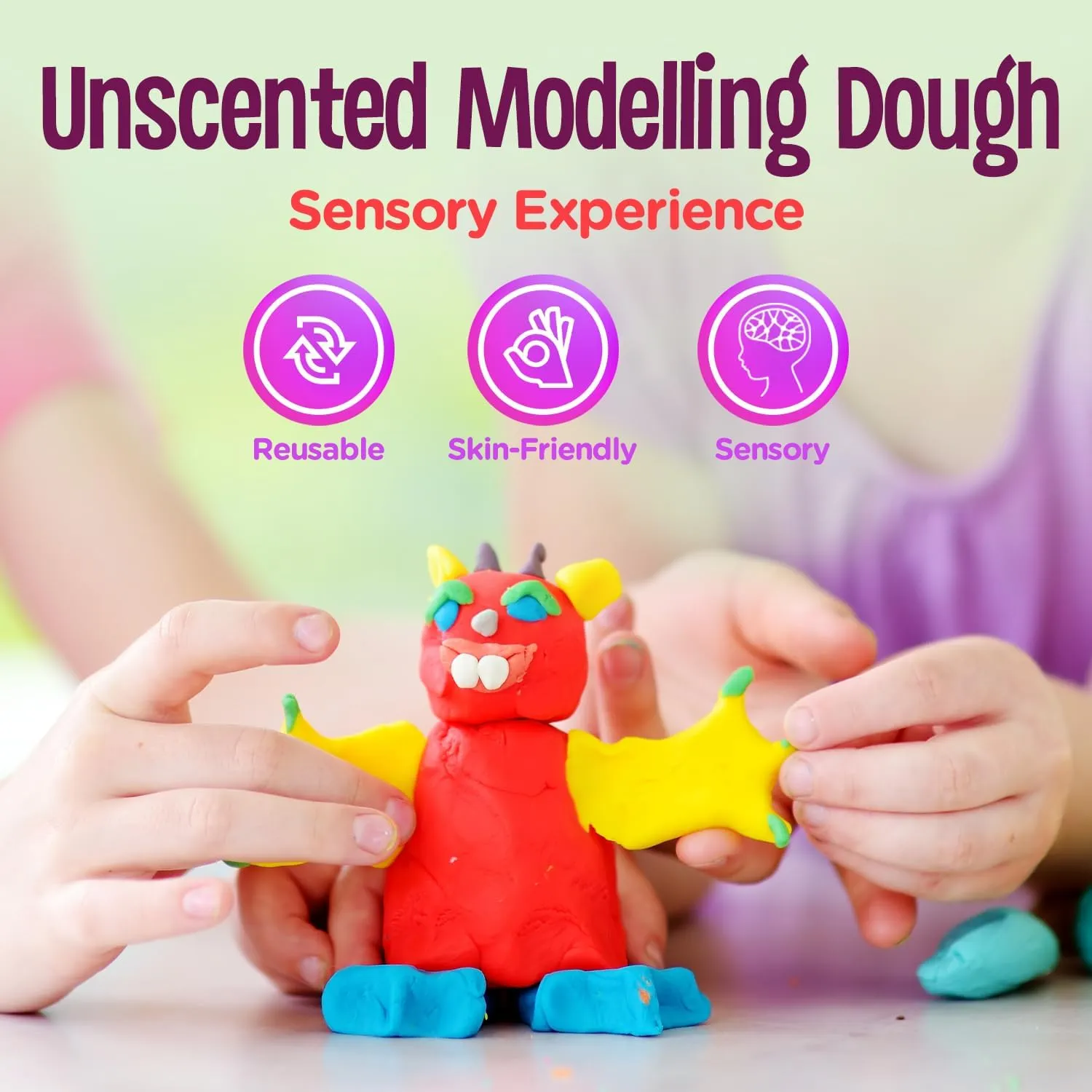 Hygloss Play Modeling Dough - White Dough Unscented - Safe & Non-Toxic for Kids Arts & Crafts - Party Favors - Classroom Supplies - 3lb