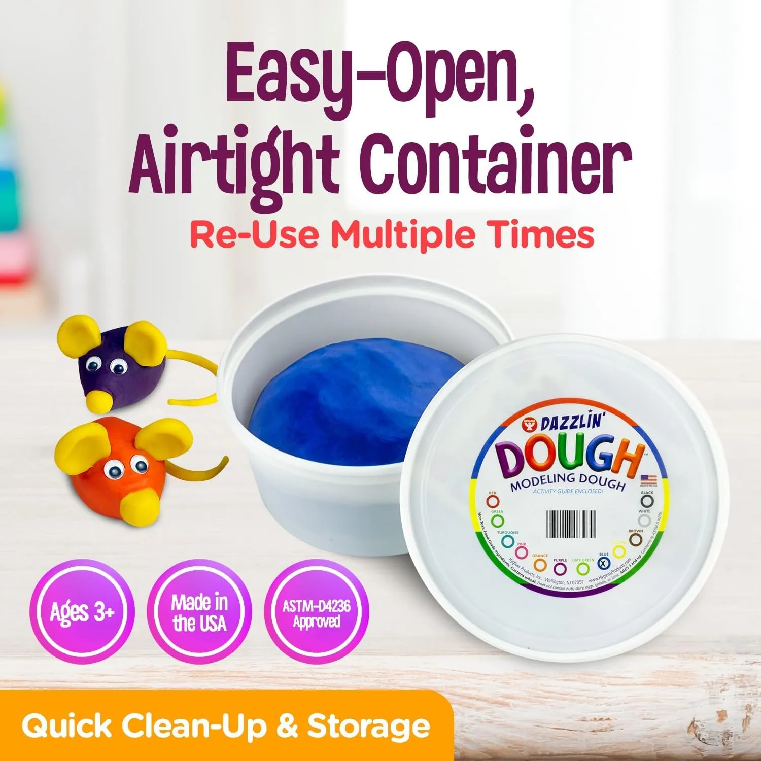 Hygloss Play Modeling Dough - White Dough Unscented - Safe & Non-Toxic for Kids Arts & Crafts - Party Favors - Classroom Supplies - 5lb