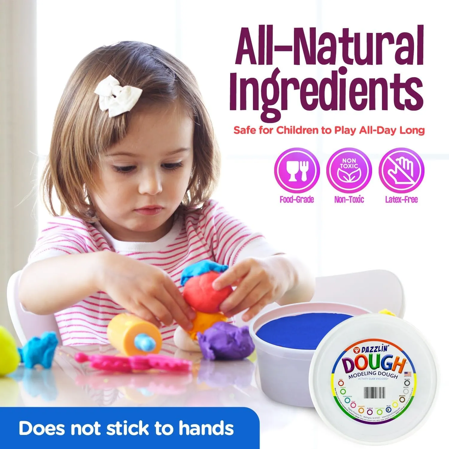 Hygloss Play Modeling Dough - White Dough Unscented - Safe & Non-Toxic for Kids Arts & Crafts - Party Favors - Classroom Supplies - 5lb