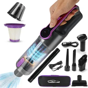 HyperVac 2-in-1 Corded & Cordless Car Vacuum   Blower | 18500Pa Suction, Flexible Hose, Pet Brush & More | XL Battery, USB-C Fast Charge | Handheld for Home, Office, Auto Detailing, Pets (2025 Model)