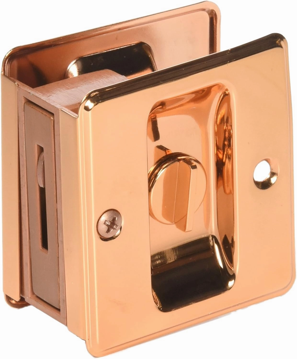 idh by St. Simons 25411-008 Premium Quality Solid Brass Pocket Privacy Door Pull, Bright Copper