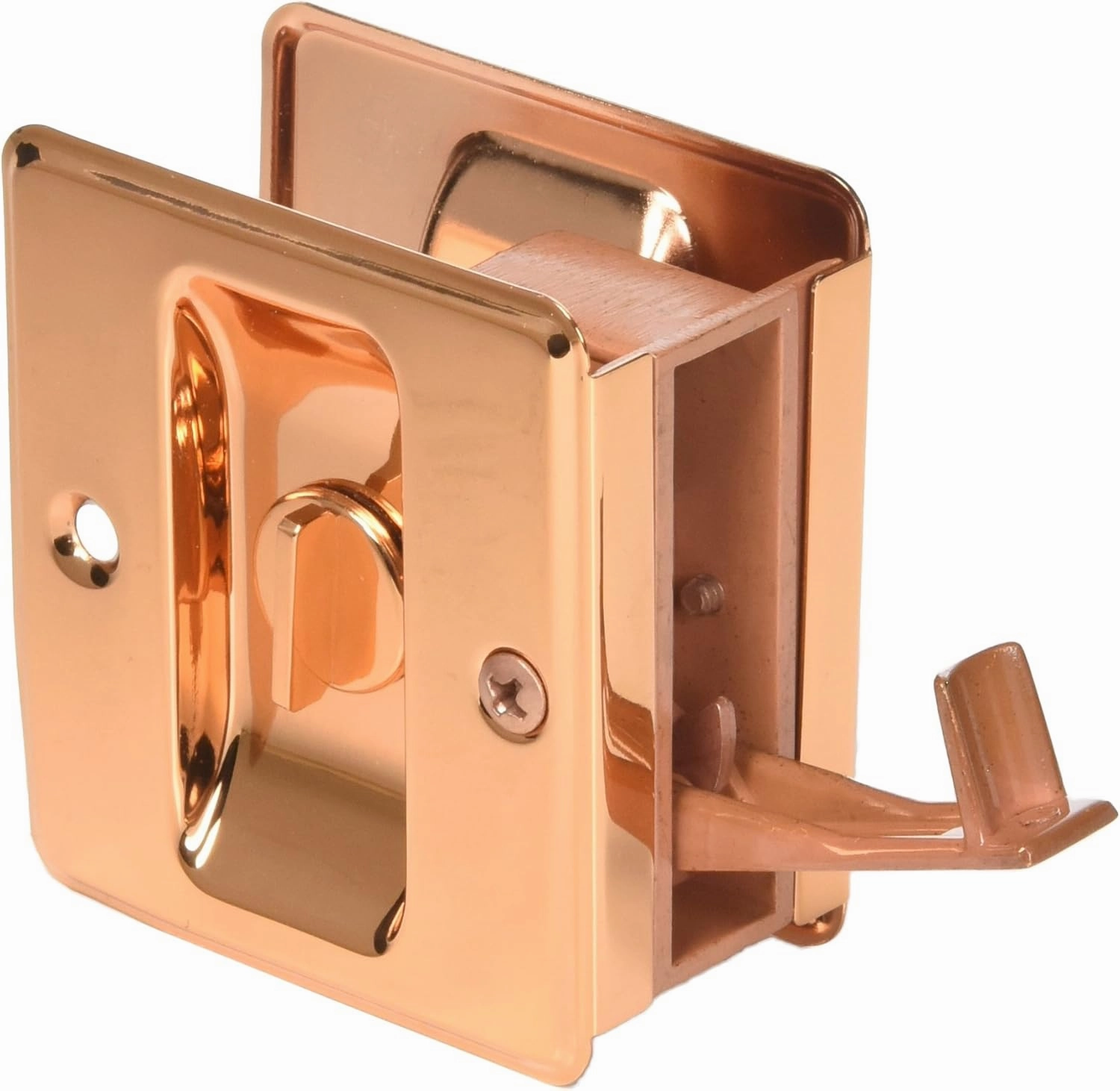 idh by St. Simons 25411-008 Premium Quality Solid Brass Pocket Privacy Door Pull, Bright Copper