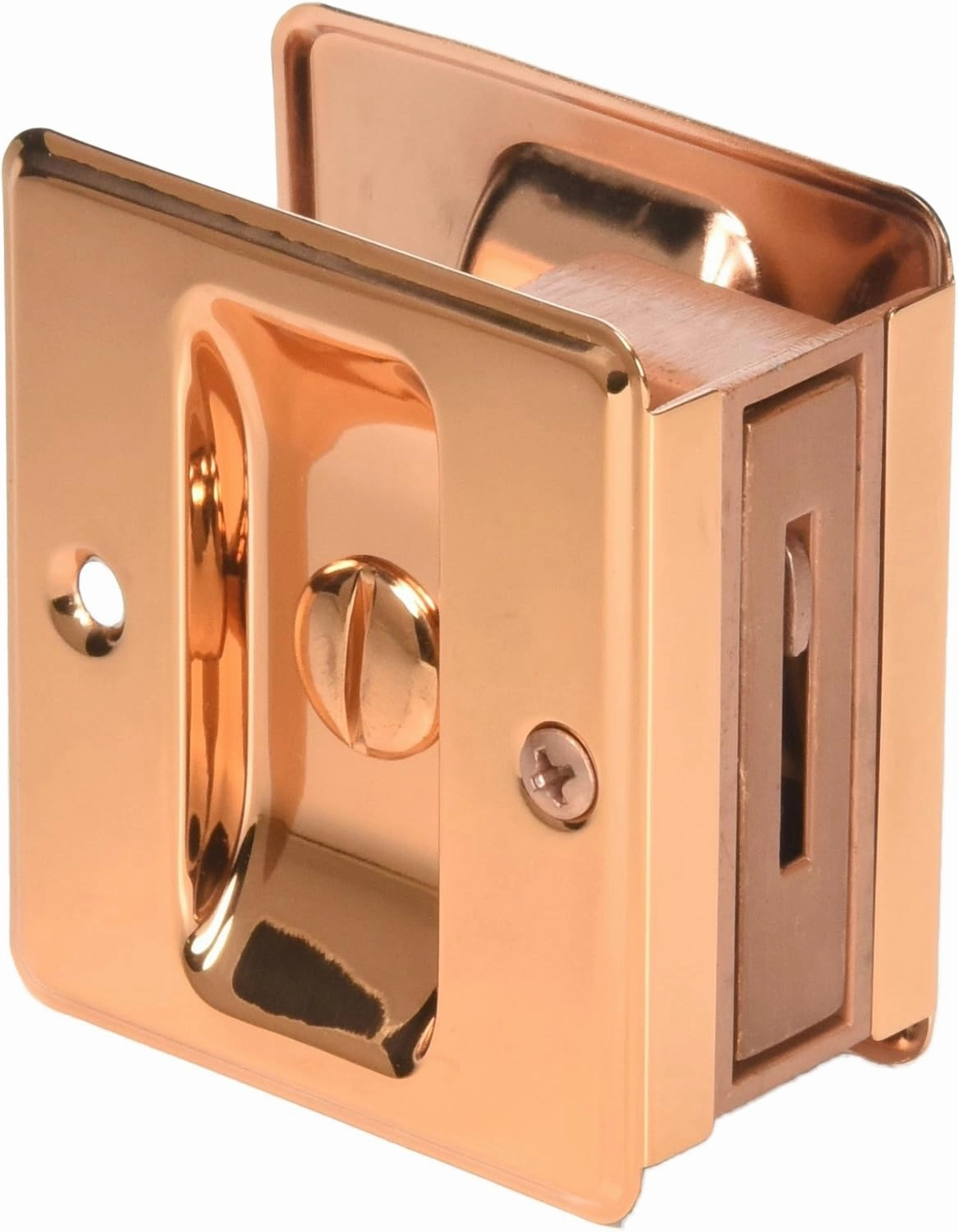 idh by St. Simons 25411-008 Premium Quality Solid Brass Pocket Privacy Door Pull, Bright Copper