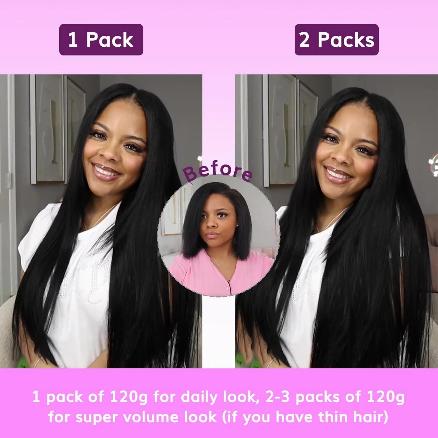 IDN BEAUTY Clip in Hair Extensions Real Human Hair Straight 120g Natural Black Double-layer Lace Clip In for Black Women Soft Breathable Lace Invisible Seamlessly Blending 7pcs 14 Inch