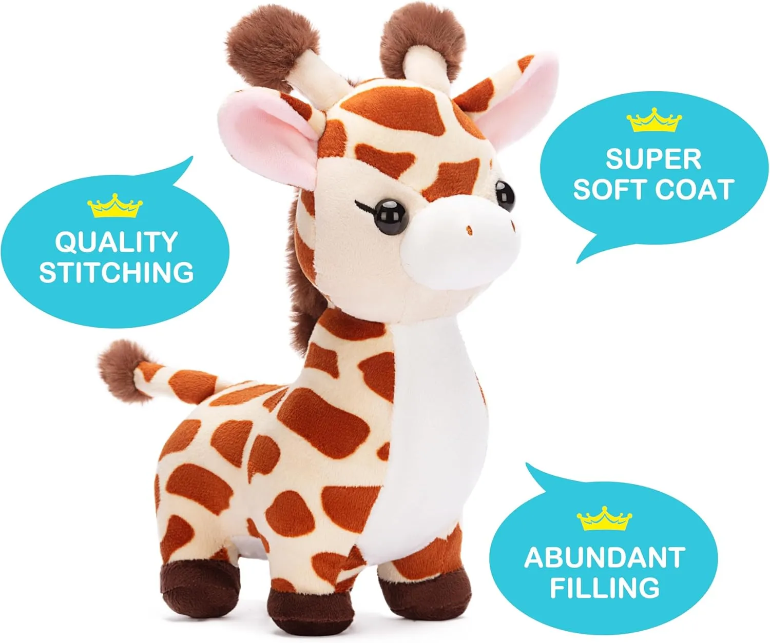 IKASA Giraffe Stuffed Animals Plush Toys,11" Cute Soft Plushie Fluffy Cuddly Toy, Gifts for Family Kids Girls Boys