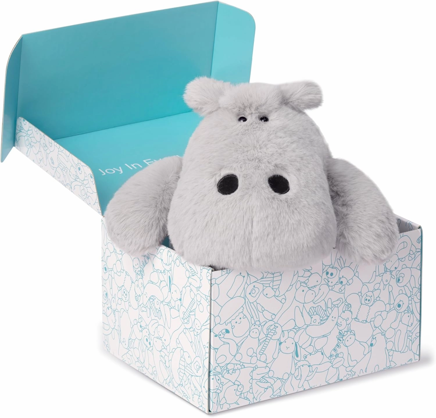 IKASA Hippo Stuffed Animals Plush Toys,14" Hippopotamus Cuddly Cute Soft Small Plushy Toy, Gifts for Family Kids Girls Boys Children
