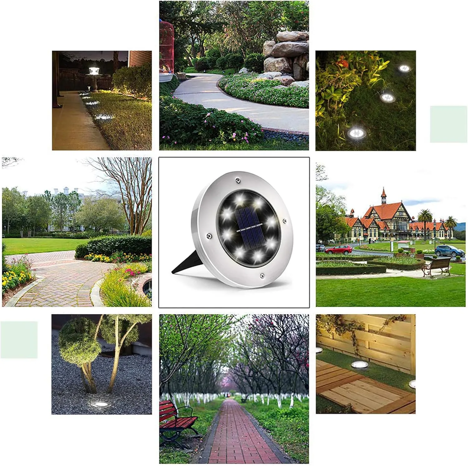 INCX Solar Lights Outdoor Waterproof, 16 Pack Solar Light for Outside, Garden Lights Landscape Lighting for Patio Pathway Lawn Yard Deck Driveway Walkway, Cold White
