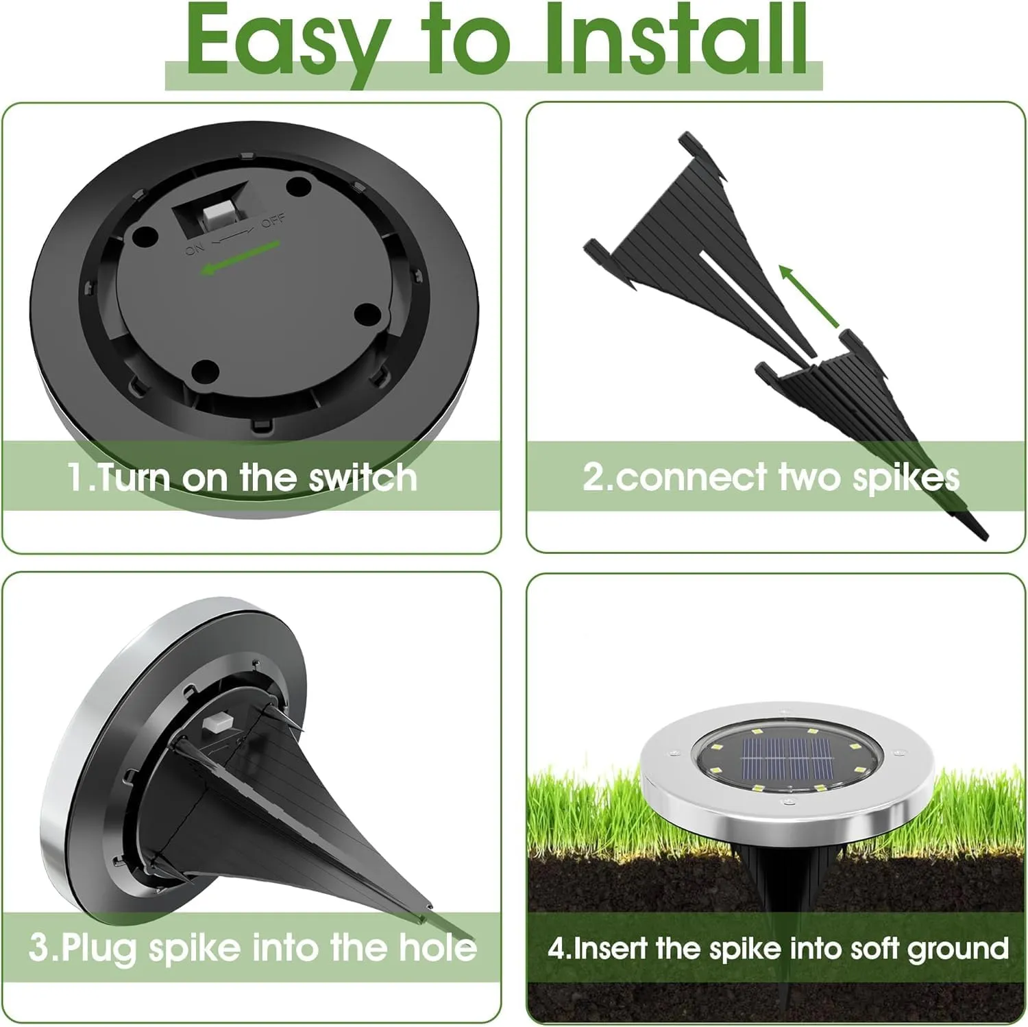 INCX Solar Lights Outdoor Waterproof, 16 Pack Solar Light for Outside, Garden Lights Landscape Lighting for Patio Pathway Lawn Yard Deck Driveway Walkway, Cold White