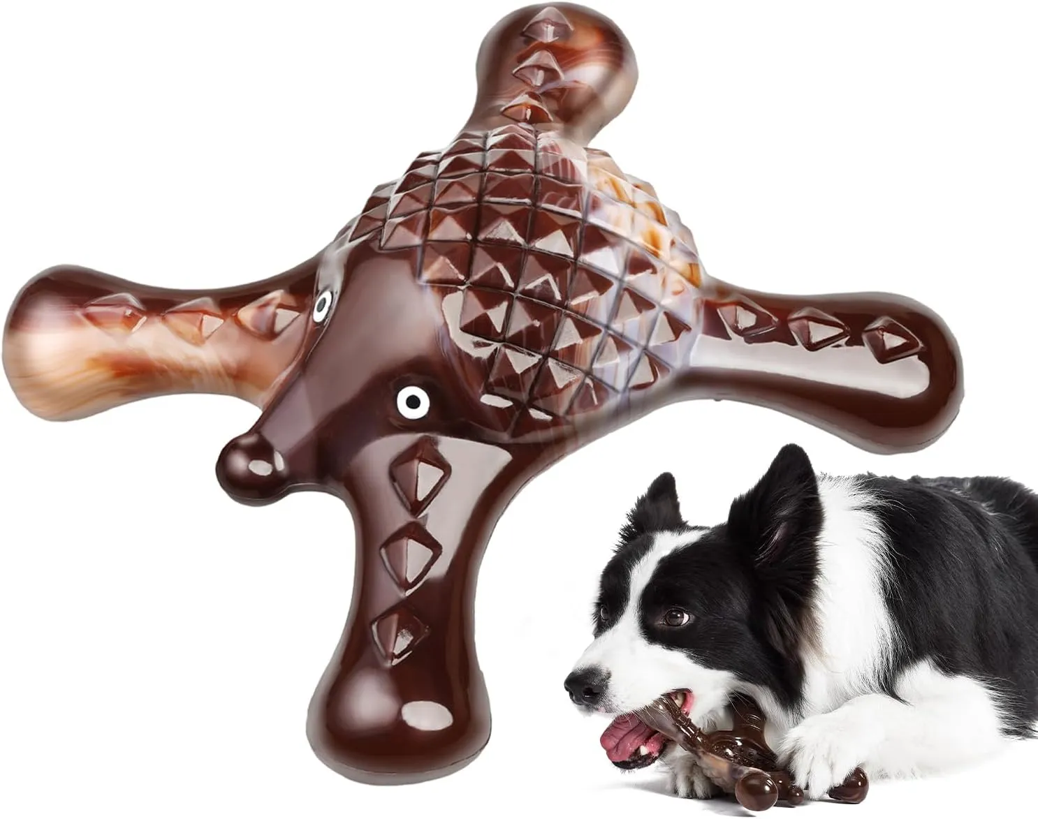 Indestructible Dog Chew Toy for Aggressive Chewers – Tough Nylon Super Chewer Toy, Bacon Flavor, Long-Lasting & Heavy-Duty, Teeth Cleaning & Boredom Relief for Large Breed Dogs