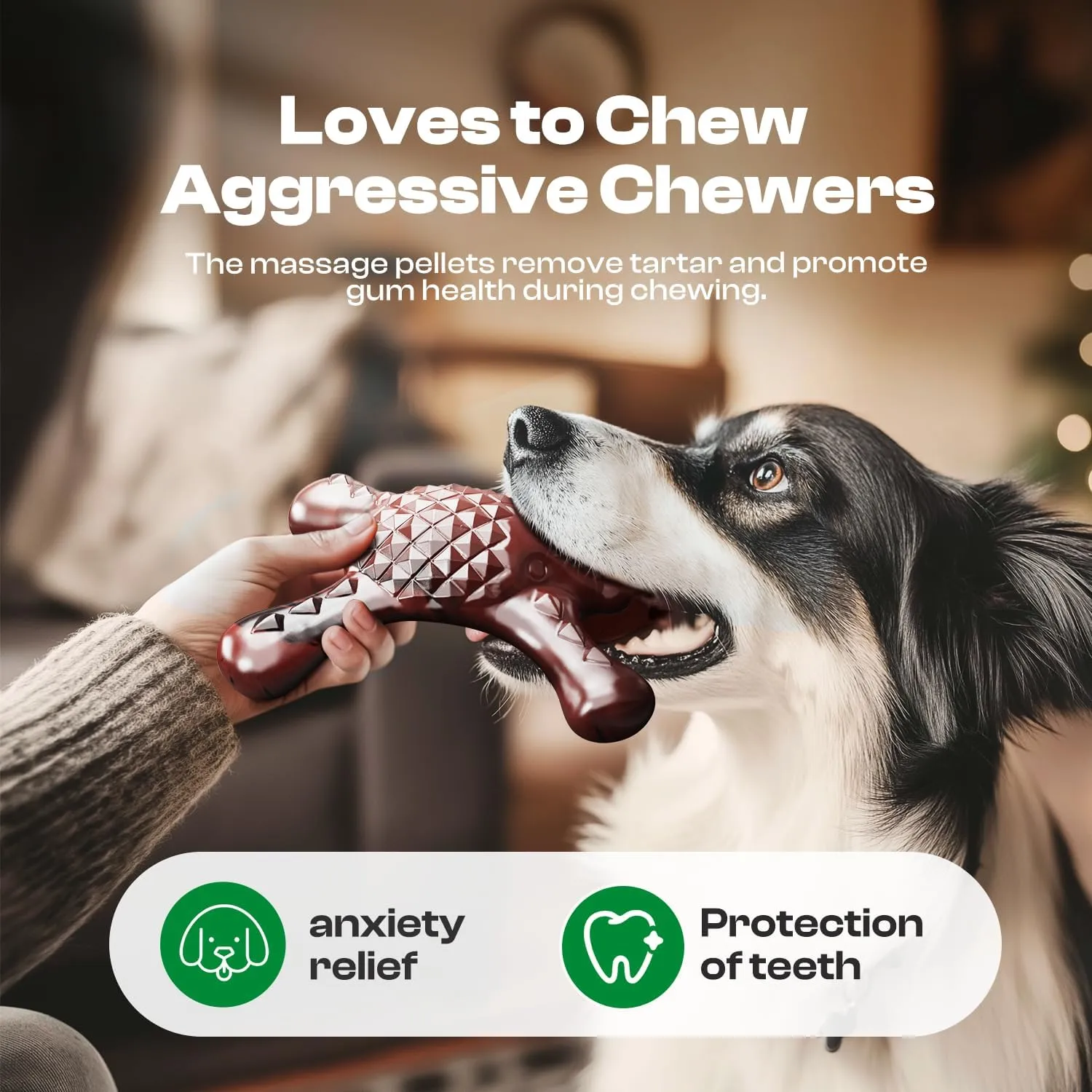 Indestructible Dog Chew Toy for Aggressive Chewers – Tough Nylon Super Chewer Toy, Bacon Flavor, Long-Lasting & Heavy-Duty, Teeth Cleaning & Boredom Relief for Large Breed Dogs