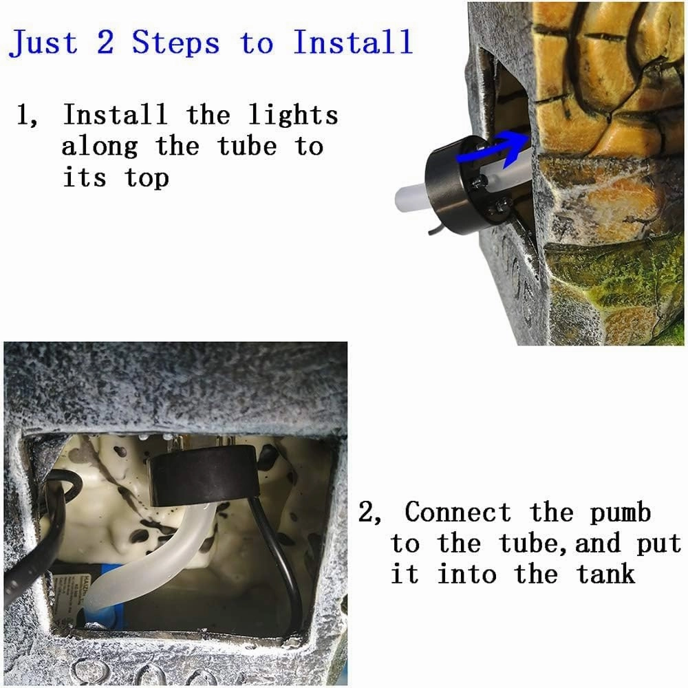 Indoor Tabletop Fountain Small Rockery Desktop Mountain Cascading Waterfalls with Rolling Ball Waterwheel for Gift and Decoration