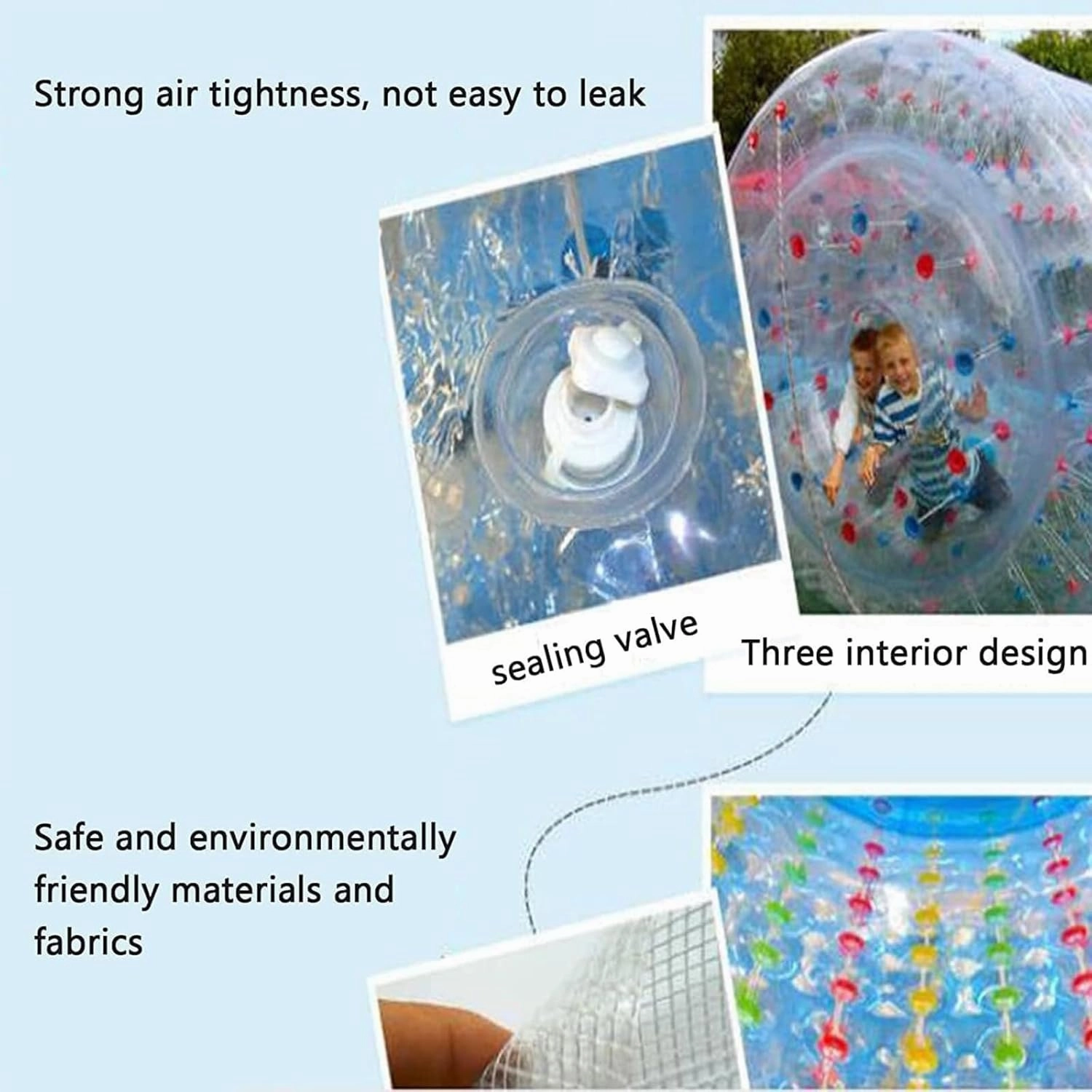 Inflatable Pool Roller, Swimming Pool Adult Children Water Park Amusement Park Roller Transparent Rolling Ball