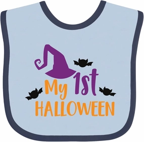inktastic My First Halloween, Witch Hat, Pointy Hat, Bats Baby Bib