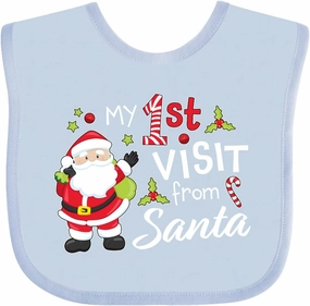 inktastic My First Visit From Santa Baby Bib