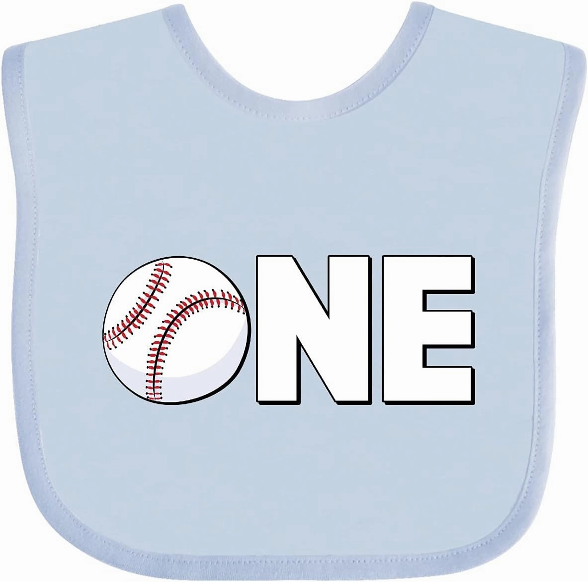 inktastic One- Baseball First Birthday Baby Bib