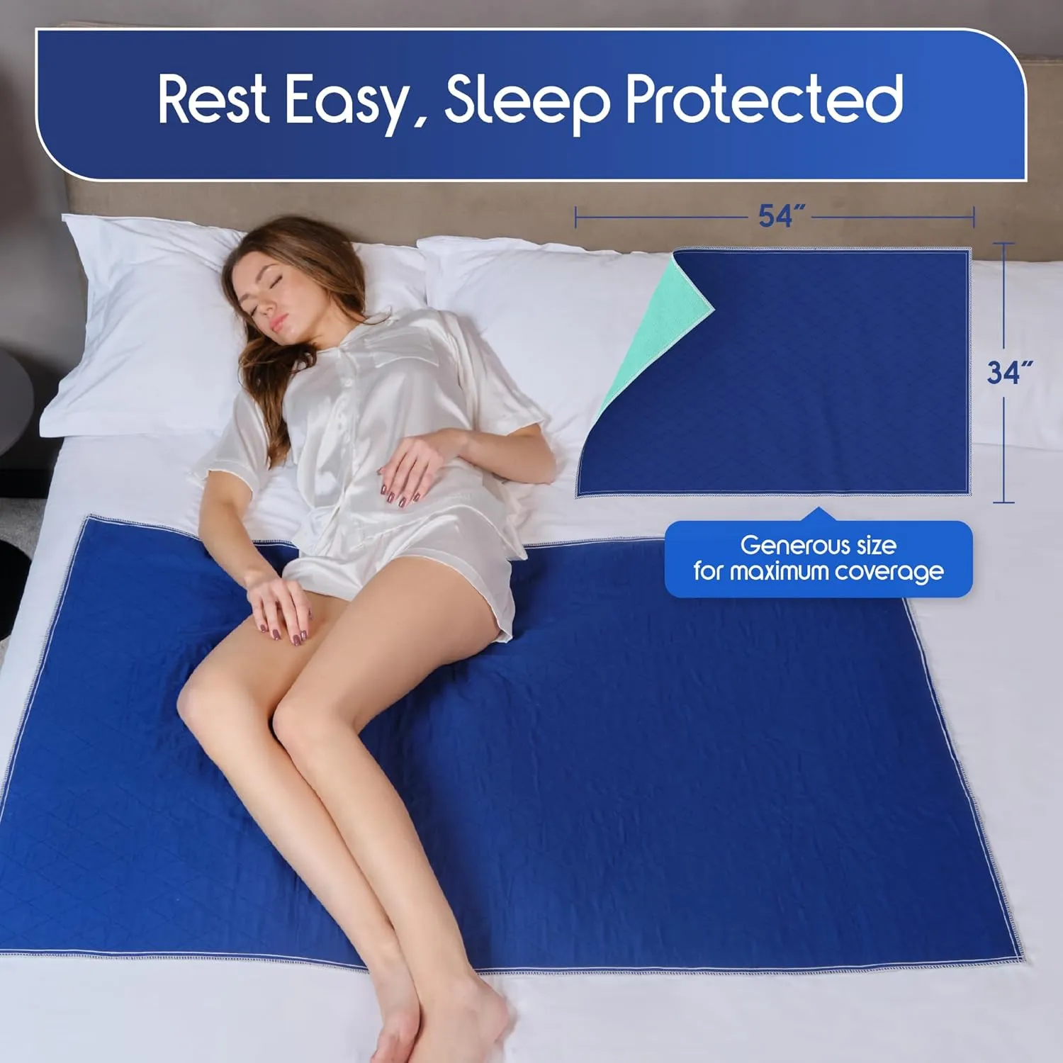 Inspire Waterproof Mattress Protector, Dark Colored to Hide Stains, Extra Large 34 x 54, Quilted Bed Pad for Incontinence Washable, for Adults and Kids