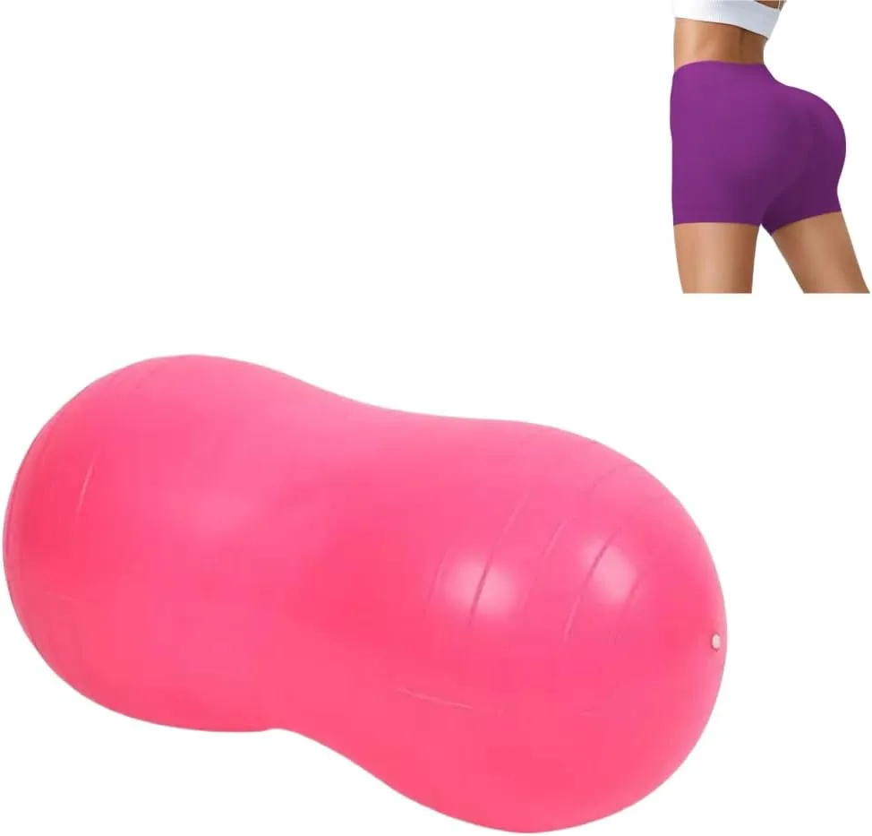 Intimate Yoga Ball for Couples - Multi-Use Love Position Ball, Anti-Burst Exercise Ball,Pregnancy Support, Bedroom Fitness & Romantic Bonding,Pink(Send Yoga Pants)