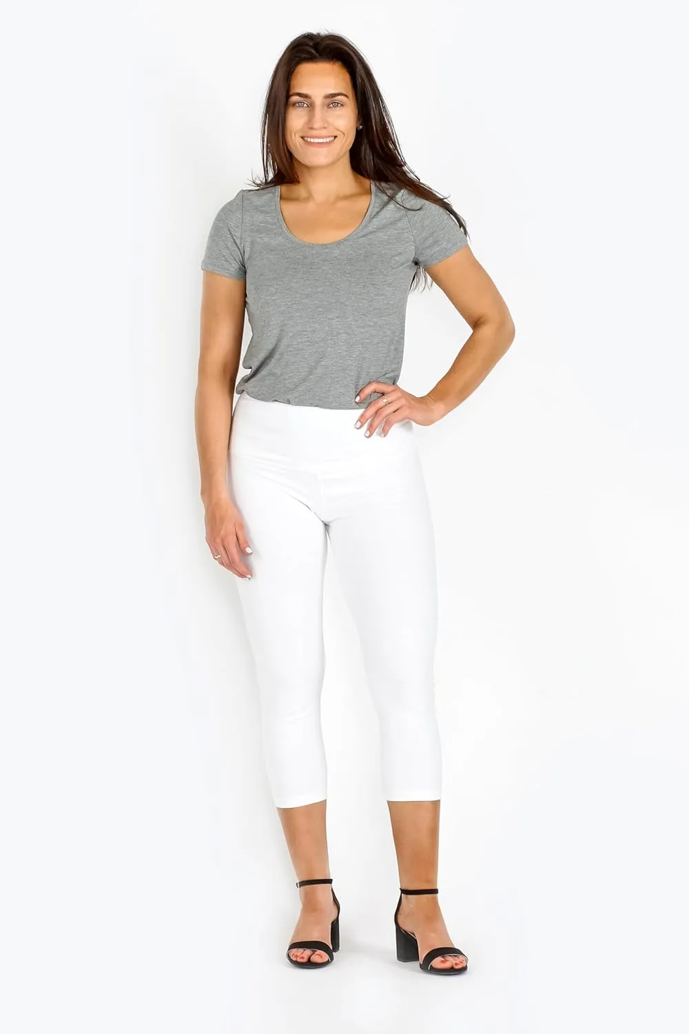 INTRO. Tummy Control High Waist Pull-On Capri Length Legging